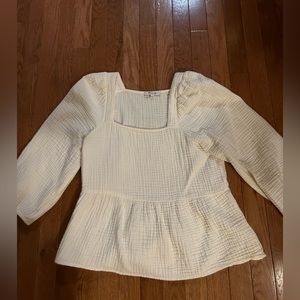 Madewell White Crepe Top - Size small